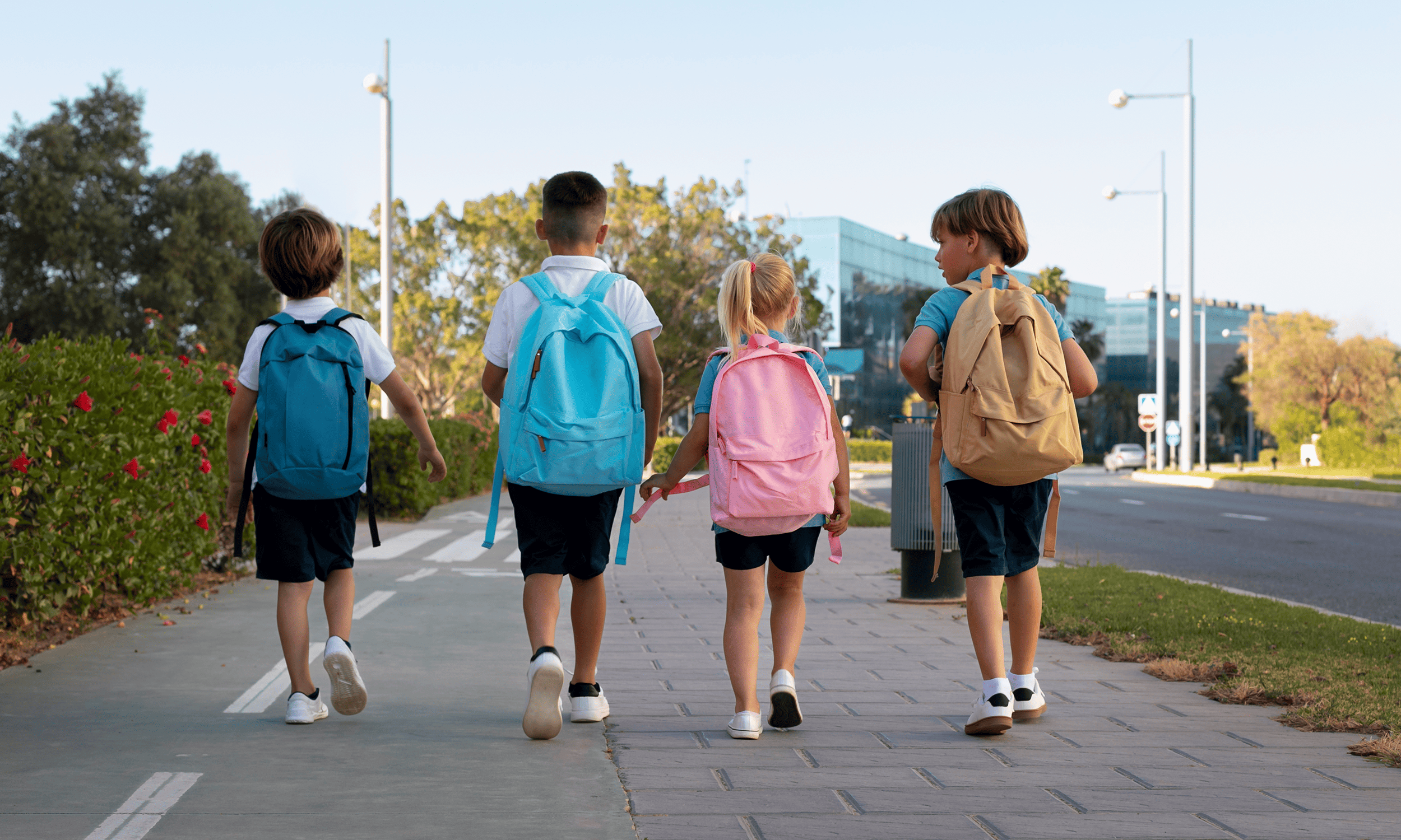 Kids walking to school
